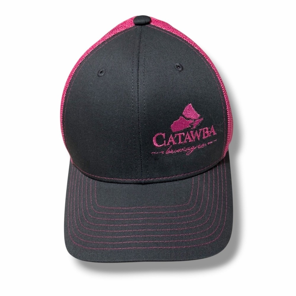 Catawba Brewing Company Gray Pink Mesh Snapback Hat Baseball Cap A